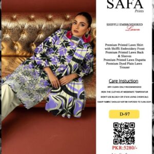 SAFA PRINTS Original Shifli Chikenkari Lawn 3-Piece - Summer Collection 2026