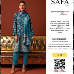 SAFA PRINTS Original Shifli Chikenkari Lawn 3-Piece - Summer Collection 2026