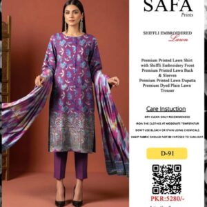 SAFA PRINTS Original Shifli Chikenkari Lawn 3-Piece - Summer Collection 2026