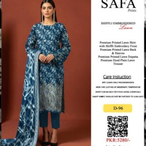 SAFA PRINTS Original Shifli Chikenkari Lawn 3-Piece - Summer Collection 2026