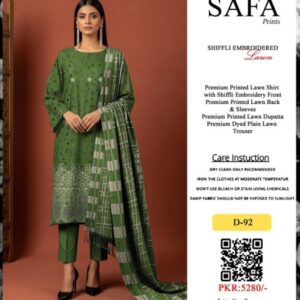 SAFA PRINTS Original Shifli Chikenkari Lawn 3-Piece - Summer Collection 2026